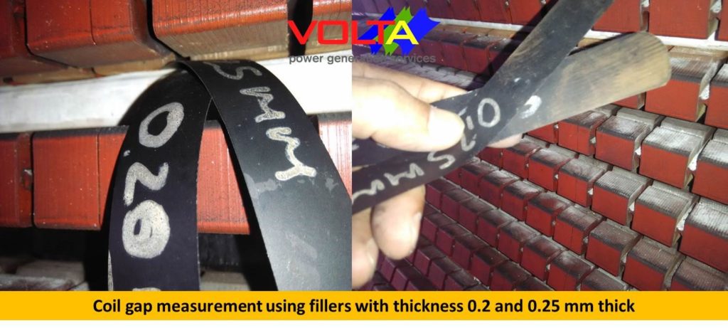 Fig.8: Coil gap measurement in the slot